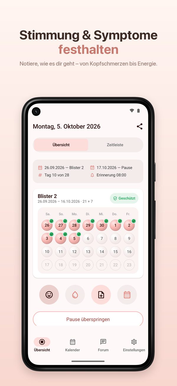 Android – Stimmung und Symptome festhalten