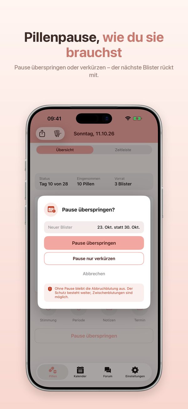 iPhone – Pillenpause überspringen oder verkürzen