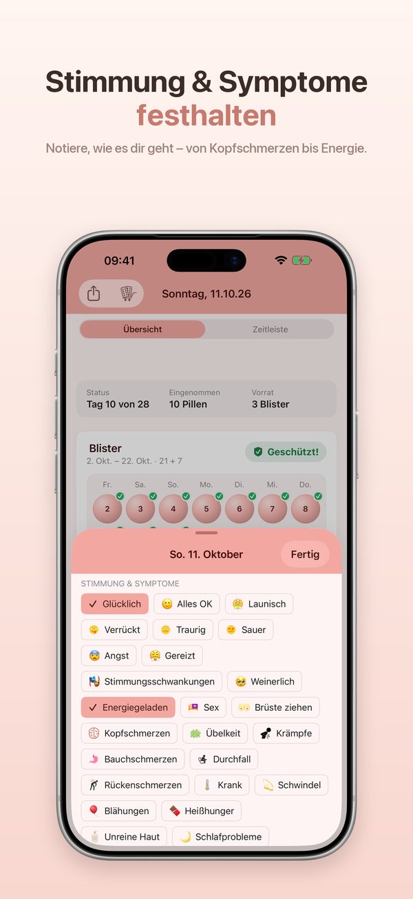 iPhone – Stimmung und Symptome im Tagebuch festhalten
