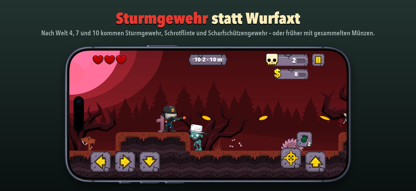 iPhone – Sturmgewehr statt Wurfaxt: Ein Schütze im Einsatz