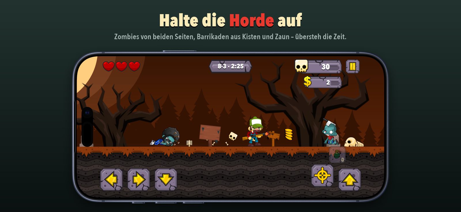 iPhone – Halte die Horde auf: Zombies von beiden Seiten an den Barrikaden