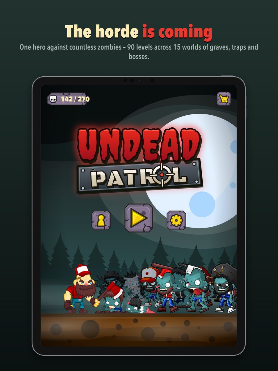 iPad – Start screen with the zombie horde