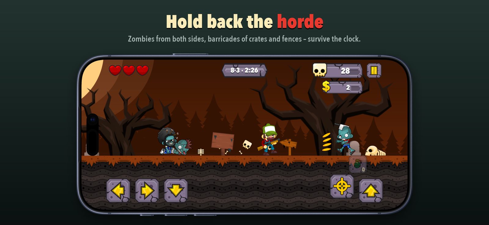 iPhone – Hold back the horde: zombies from both sides at the barricades